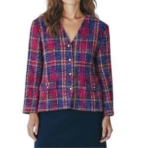 Koret Wool-Blend Plaid Tweed Blazer